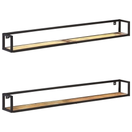 Estantes de pared 2 unidades 160 cm madera maciza reciclada