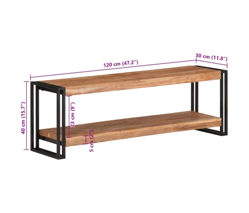 Mueble para TV madera maciza de acacia 120x30x40 cm