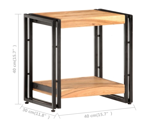 Mesa auxiliar de madera maciza de acacia 40x30x40 cm