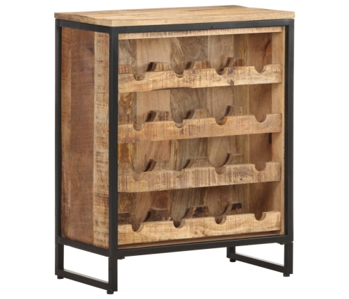 Botellero de madera maciza de mango rugosa 62x33x78,5 cm