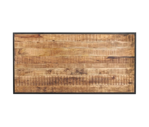 Mesa de comedor de madera maciza de mango rugosa 140 cm