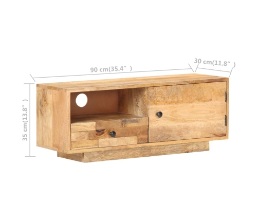 Mueble para TV de madera de mango maciza 90x30x35 cm