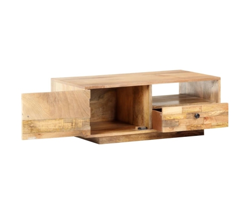 Mesa de centro de madera maciza de mango 90x50x35 cm