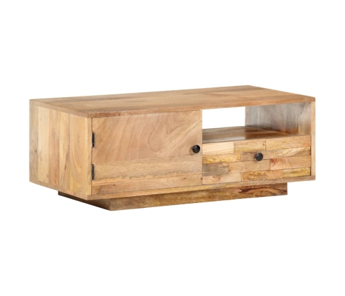 Mesa de centro de madera maciza de mango 90x50x35 cm