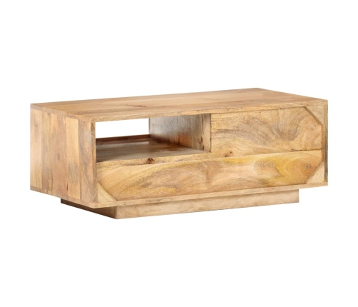 Mesa de centro de madera maciza de mango 90x50x35 cm