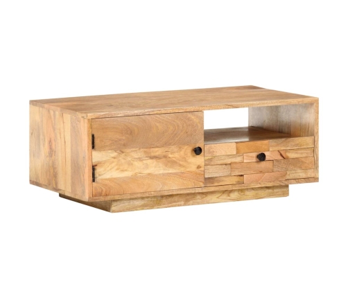 Mesa de centro de madera maciza de mango 90x50x35 cm