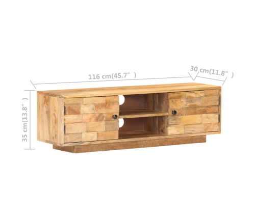 Mueble para TV de madera maciza de mango 116x30x35 cm