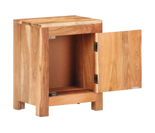 Mesita de noche de madera maciza de acacia 40x30x50 cm