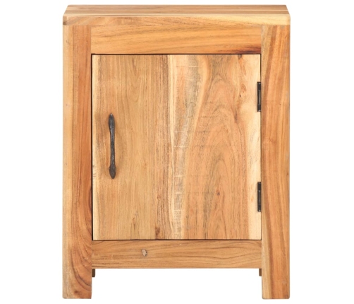 Mesita de noche de madera maciza de acacia 40x30x50 cm