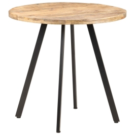 Mesa de comedor de madera de mango rugosa 80 cm