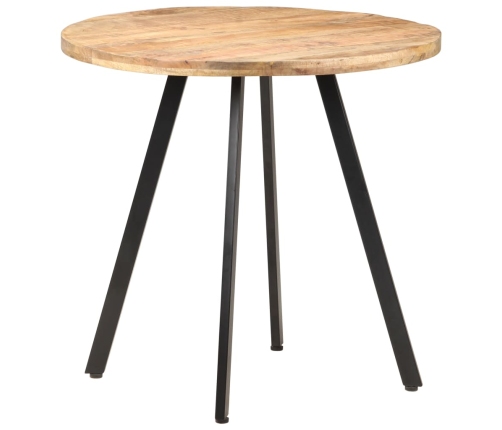 vidaXL Mesa de comedor de madera de mango rugosa 80 cm