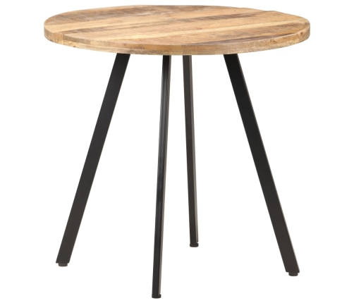 vidaXL Mesa de comedor de madera de mango rugosa 80 cm