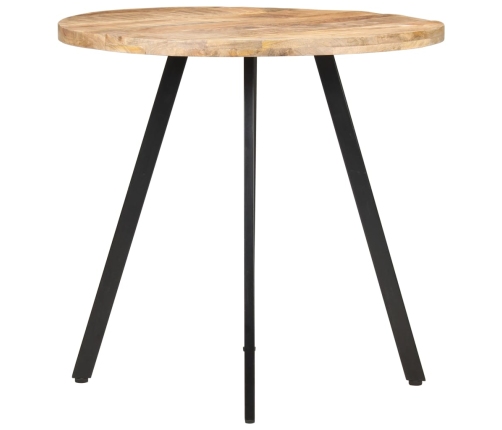 vidaXL Mesa de comedor de madera de mango rugosa 80 cm