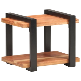 Mesita de noche de madera maciza de acacia 50x40x40 cm