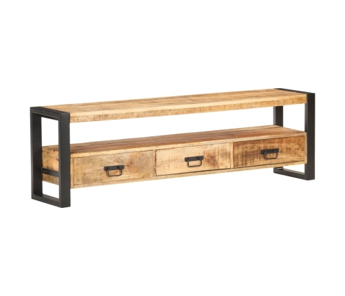 Mueble para TV de madera maciza de mango rugosa 150x30x45 cm