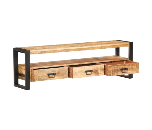 Mueble para TV de madera maciza de mango rugosa 150x30x45 cm