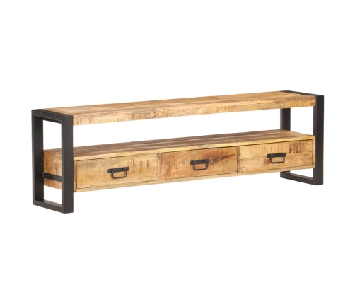 Mueble para TV de madera maciza de mango rugosa 150x30x45 cm