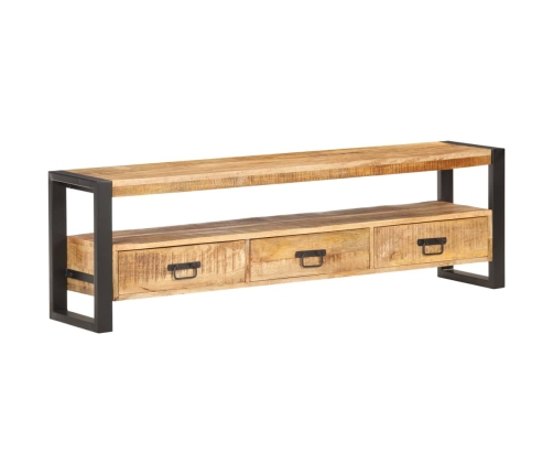 Mueble para TV de madera maciza de mango rugosa 150x30x45 cm