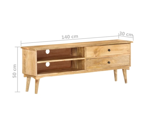 Mueble para TV de madera maciza de mango 140x30x50 cm