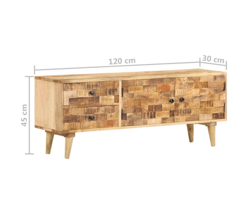 Mueble para TV de madera maciza de mango 120x30x45 cm