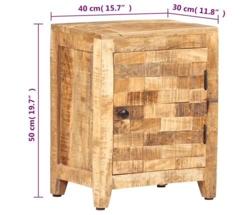 vidaXL Mesita de noche de madera maciza de mango 40x30x50 cm