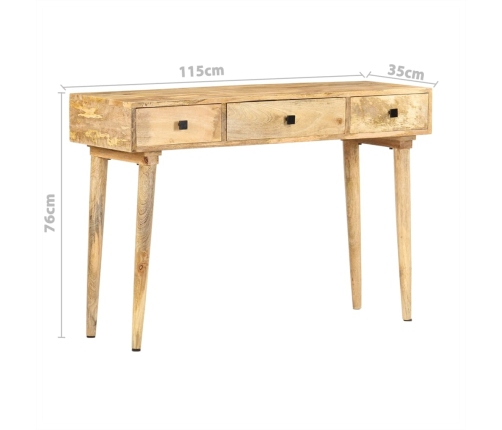 Mesa consola de madera maciza de mango 115x35x76 cm