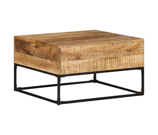 Mesa de centro madera de mango rugosa 68x68x41 cm