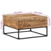 Mesa de centro madera de mango rugosa 68x68x41 cm