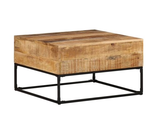 Mesa de centro madera de mango rugosa 68x68x41 cm