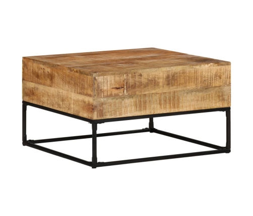 Mesa de centro madera de mango rugosa 68x68x41 cm