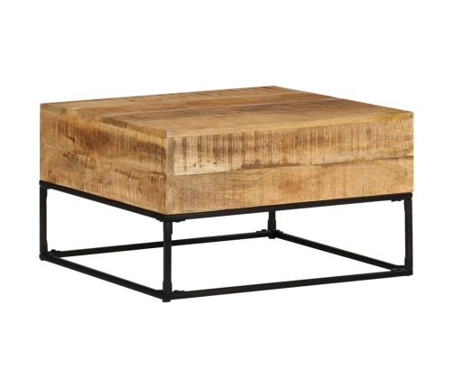 Mesa de centro madera de mango rugosa 68x68x41 cm