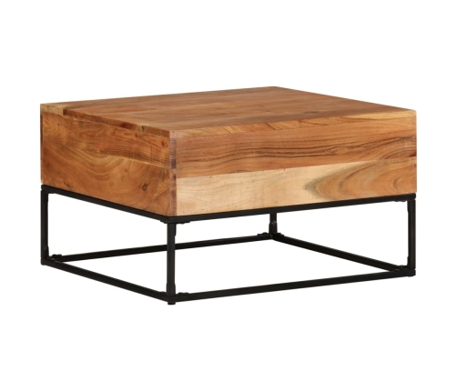 Mesa de centro madera maciza de acacia 68x68x41 cm