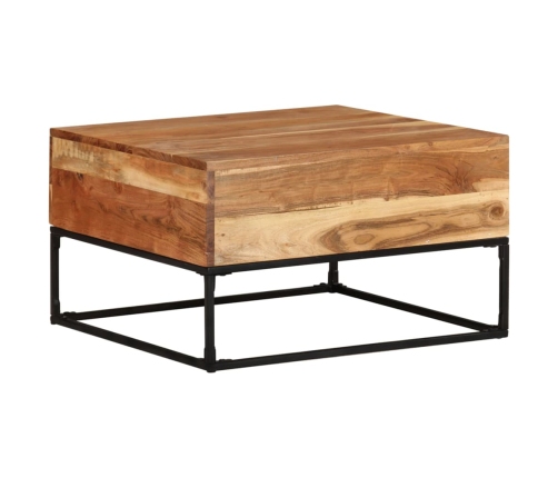 Mesa de centro madera maciza de acacia 68x68x41 cm