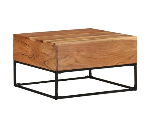 Mesa de centro madera maciza de acacia 68x68x41 cm