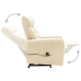 Sillón elevable de cuero sintético blanco crema