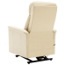 Sillón elevable de cuero sintético blanco crema