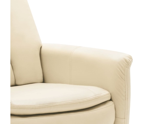 Sillón elevable de cuero sintético blanco crema