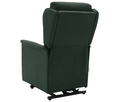 Sillón de masaje elevable tela verde oscuro