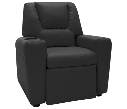 Sillón reclinable para niños cuero sintético negro