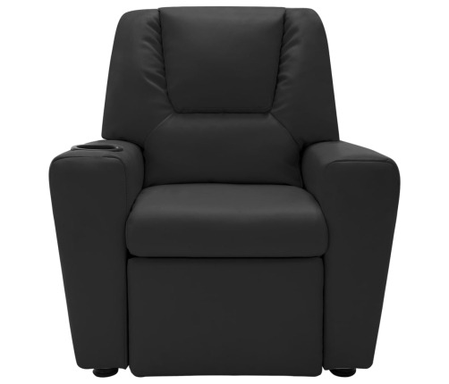 Sillón reclinable para niños cuero sintético negro