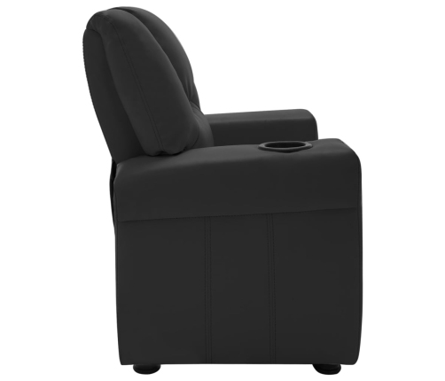 Sillón reclinable para niños cuero sintético negro