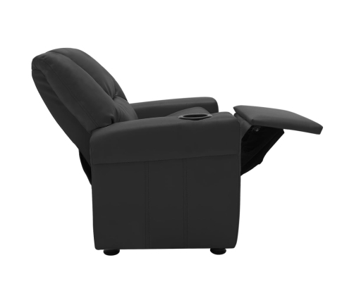 Sillón reclinable para niños cuero sintético negro