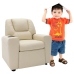 Sillón reclinable para niños cuero sintético blanco crema