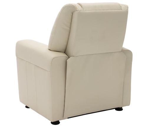 Sillón reclinable para niños cuero sintético blanco crema