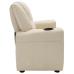 Sillón reclinable para niños cuero sintético blanco crema