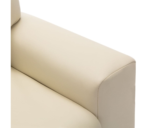 Sillón reclinable para niños cuero sintético blanco crema