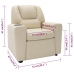 Sillón reclinable para niños cuero sintético blanco crema