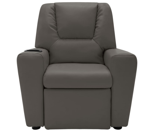 Sillón reclinable para niños cuero sintético gris antracita