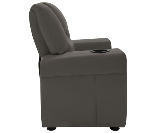 Sillón reclinable para niños cuero sintético gris antracita