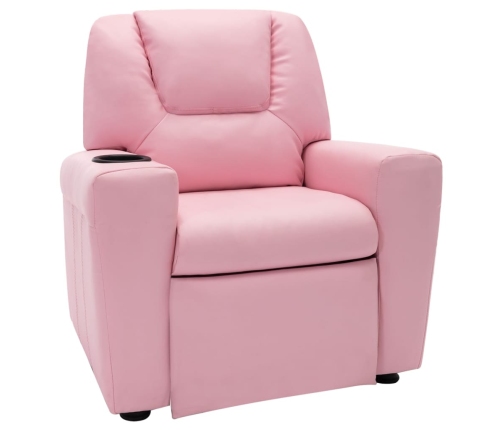 Sillón reclinable para niños cuero sintético rosa